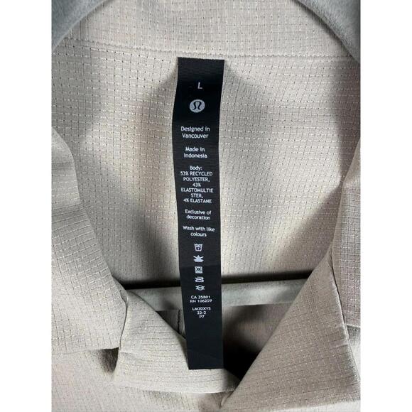 Lululemon (W/ PULLTAG!) Airing Easy Shirt Large Beige Vented - Picture 2 of 5